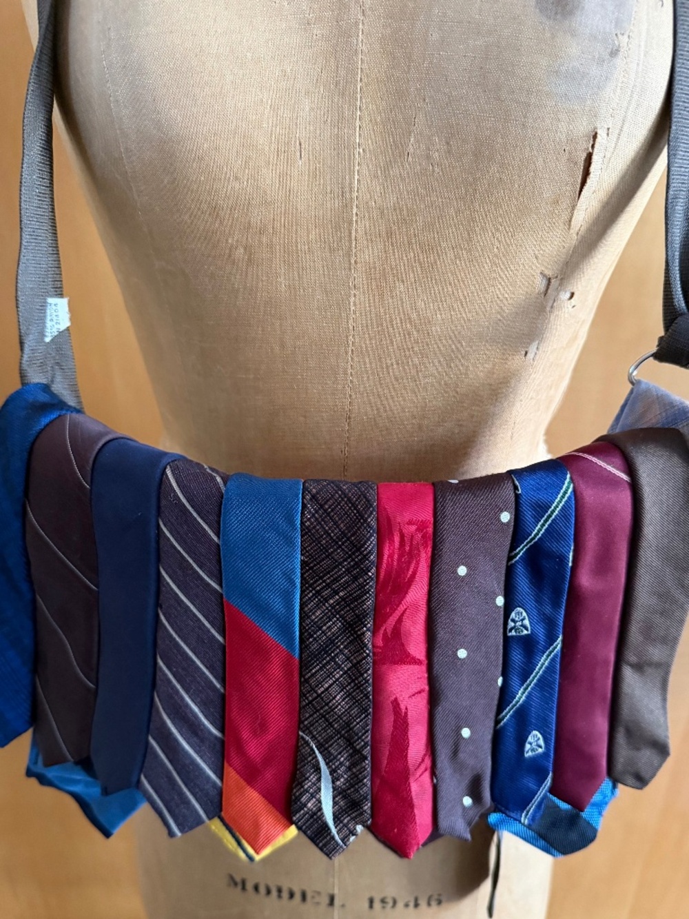 Vintage Necktie Cross-Body Handbag